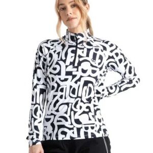 NWT Dare2B Women full zip Black,White Graffiti UPF 50 + 98% Uv Blocked Size 14